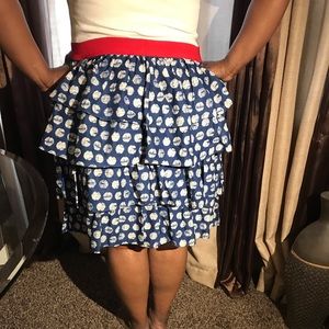 Lane Bryant plus size Blue&white polka dot skirt